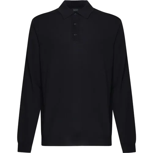 Wool Knit Polo Long Sleeve , male, Sizes: S, XL, M - Zanone - Modalova