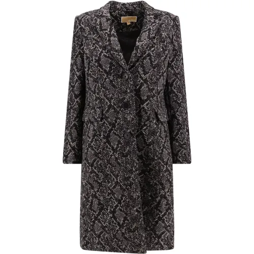 Grey Wool Blend Buttoned Coat , female, Sizes: S, XS - Michael Kors - Modalova