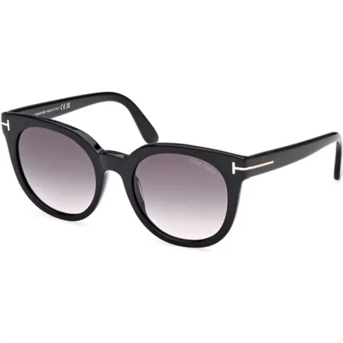 Shiny Gradient Smoke Sunglasses , female, Sizes: 53 MM - Tom Ford - Modalova