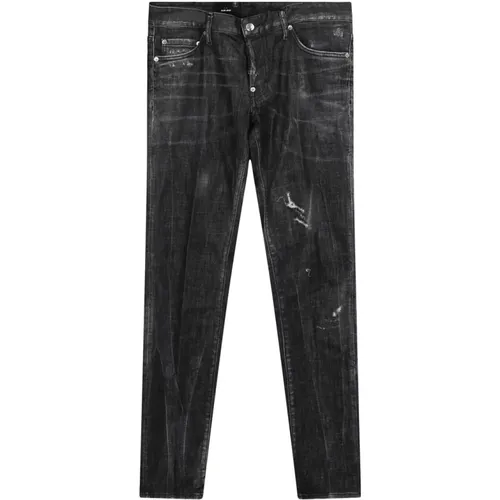 Schwarze Schlanke Fließende Jeans - Dsquared2 - Modalova