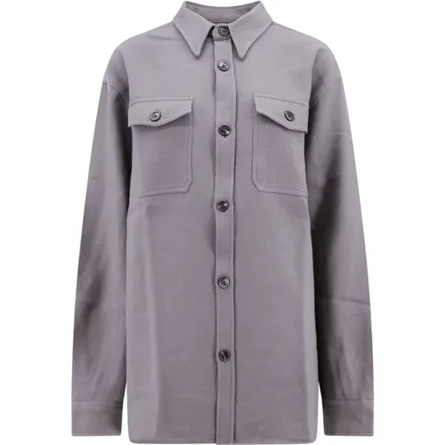 Grey Oversize Wool Shirt , female, Sizes: S - Ami Paris - Modalova