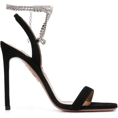 Sparkling Suede Sandals , female, Sizes: 2 UK, 5 UK, 4 1/2 UK, 4 UK, 3 UK, 5 1/2 UK, 7 UK - Aquazzura - Modalova