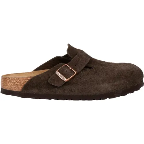 Mokka Wildleder Sandale - Boston Stil , Herren, Größe: 41 EU - Birkenstock - Modalova