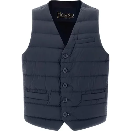 Lightweight Sleeveless Puffer Vest with Buttons , male, Sizes: XL - Herno - Modalova