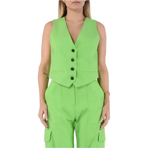 Canvas Vest Slim Fit Button Closure , female, Sizes: L, M - Msgm - Modalova