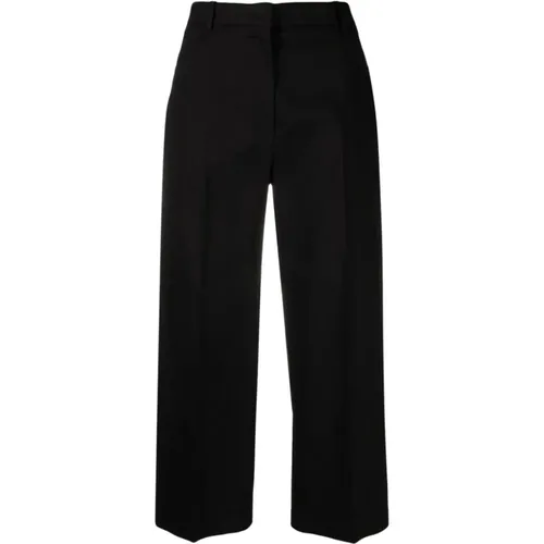 Linen Blend High-Waisted Trousers , female, Sizes: L, S, XS - pinko - Modalova