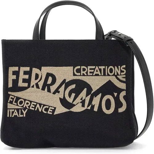 Printed Logo Tote Bag , female, Sizes: ONE SIZE - Salvatore Ferragamo - Modalova