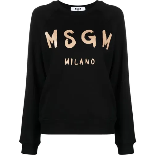 Logo Cotton Sweatshirt , female, Sizes: M, S, XL - Msgm - Modalova