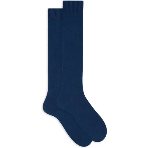 Lange einfarbige hellblaue Herrensocken - Gallo - Modalova