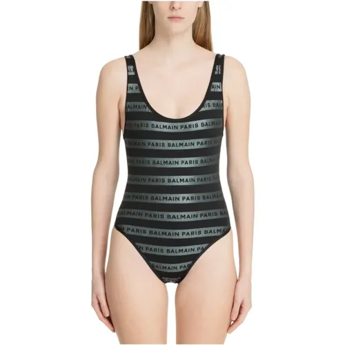Iconic Stripes Swimsuit , female, Sizes: M, S - Balmain - Modalova