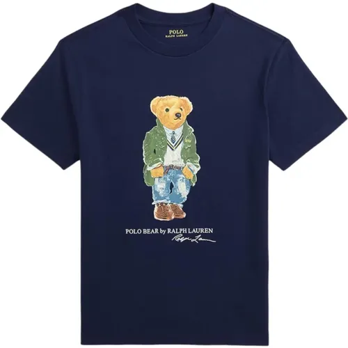 Navy Bear T-Shirt , male, Sizes: 6 Y, 4 Y - Polo Ralph Lauren - Modalova