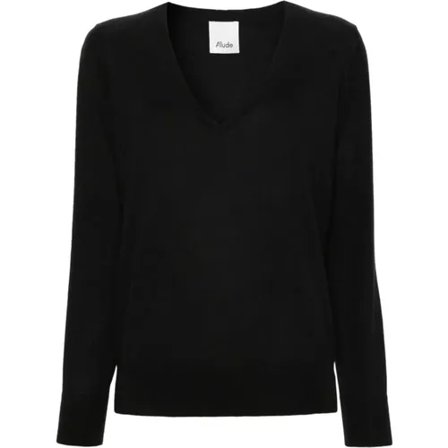 V-Neck Sweater , female, Sizes: S - allude - Modalova