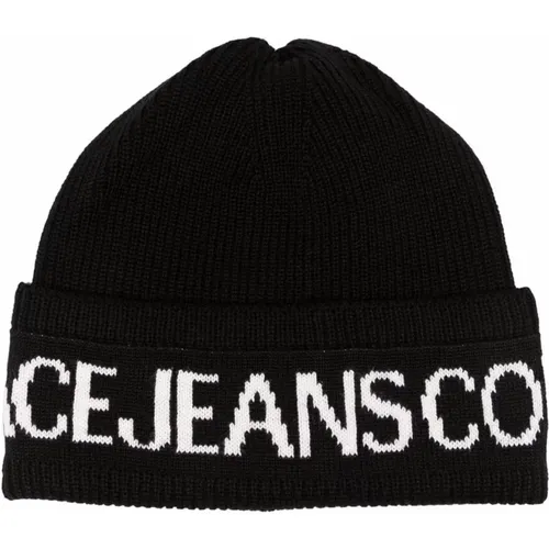 Logo Beanie Hat Stylish , male, Sizes: ONE SIZE - Versace Jeans Couture - Modalova