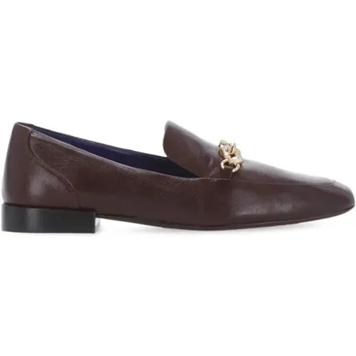 Lila Lederloafer mit Metall-Detail , Damen, Größe: 37 1/2 EU - TORY BURCH - Modalova