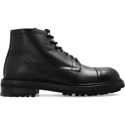 Leather boots , male, Sizes: 6 UK, 10 UK, 8 UK, 9 UK, 8 1/2 UK, 9 1/2 UK, 7 UK, 5 1/2 UK, 10 1/2 UK, 6 1/2 UK - Dolce & Gabbana - Modalova