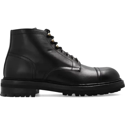 Leather boots , male, Sizes: 6 UK, 10 UK, 8 UK, 9 UK, 8 1/2 UK, 9 1/2 UK, 7 UK, 7 1/2 UK, 10 1/2 UK - Dolce & Gabbana - Modalova