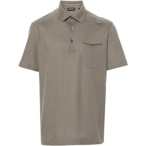 Klassisches Baumwoll-Poloshirt , Herren, Größe: 2XL - Ermenegildo Zegna - Modalova