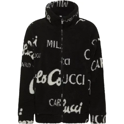 Teddy Fleece Jacke mit Markenlogos - carlo colucci - Modalova