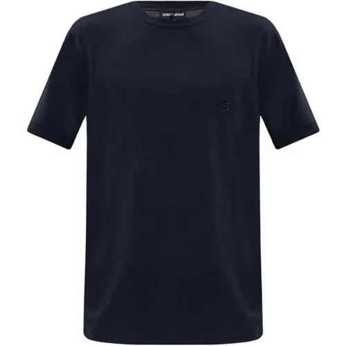 T-Shirt mit Logo , Herren, Größe: L - Giorgio Armani - Modalova