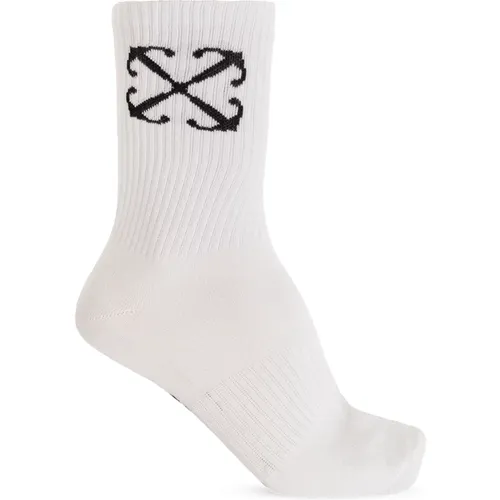 Off , Baumwollsocken , Herren, Größe: L - Off White - Modalova