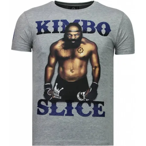 Kimbo Slice Rhinestone - Herren T-Shirt - 5766G , Herren, Größe: XL - Local Fanatic - Modalova