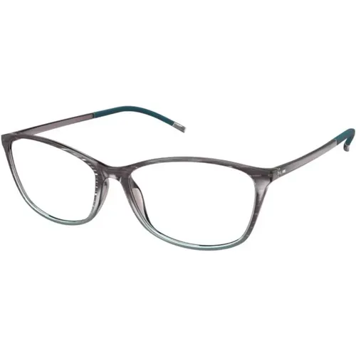 Striped Grey Green Eyewear Frames , male, Sizes: 53 MM - Silhouette - Modalova