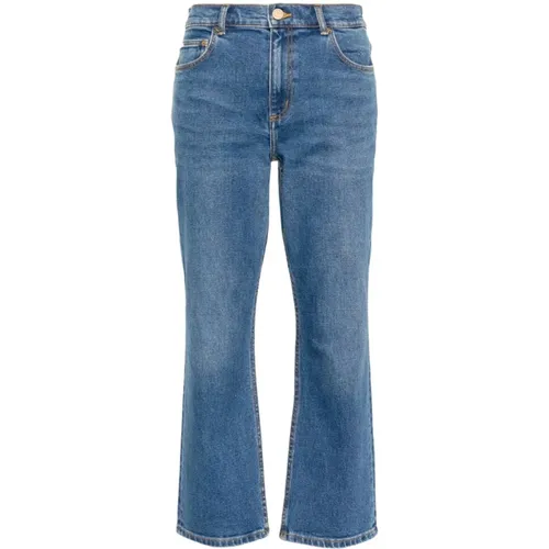 Denim Jeans mit Reißverschluss und Knopfverschluss , Damen, Größe: W27 - TORY BURCH - Modalova