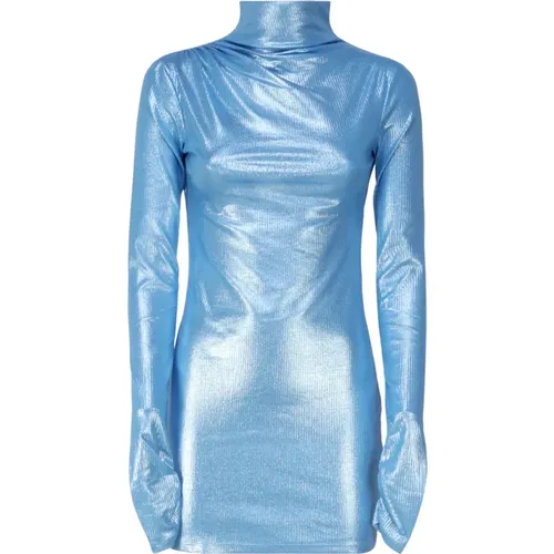 Blaues Kleid mit hohem Hals , Damen, Größe: S - Andamane - Modalova
