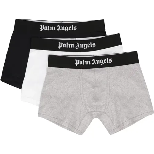 Baumwoll-Boxershorts mit Logo-Print - Palm Angels - Modalova