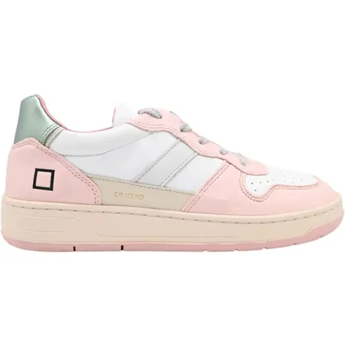 White-Pink Court 2.0 Sneakers , female, Sizes: 5 UK - D.a.t.e. - Modalova