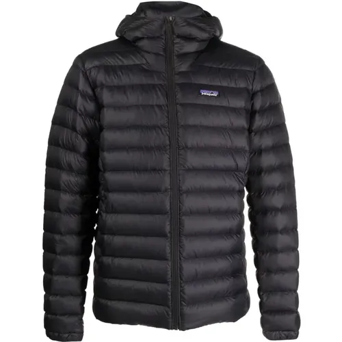 Quilted Logo-Patch Down Jacket , male, Sizes: XL - Patagonia - Modalova