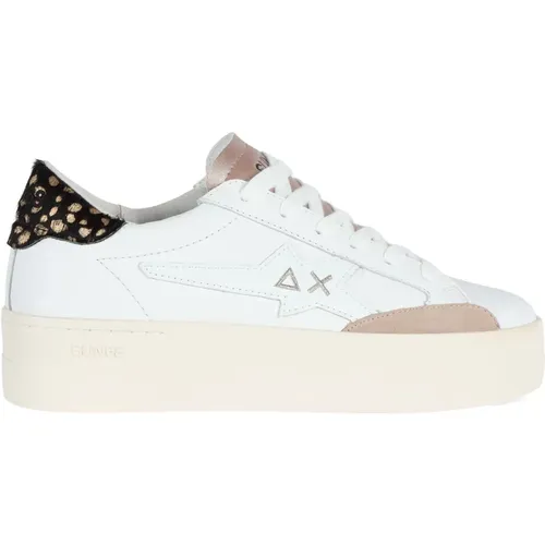 Leather Sneakers with Contrast Inserts , female, Sizes: 6 UK, 8 UK, 4 UK, 3 UK, 7 UK, 5 UK - Sun68 - Modalova