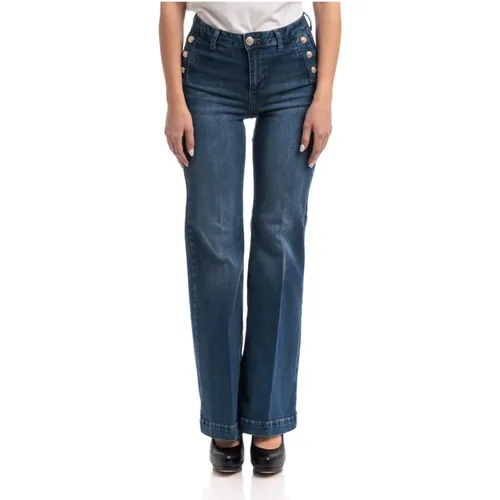 Flare Jeans mit Knöpfen , Damen, Größe: W25 - Liu Jo - Modalova