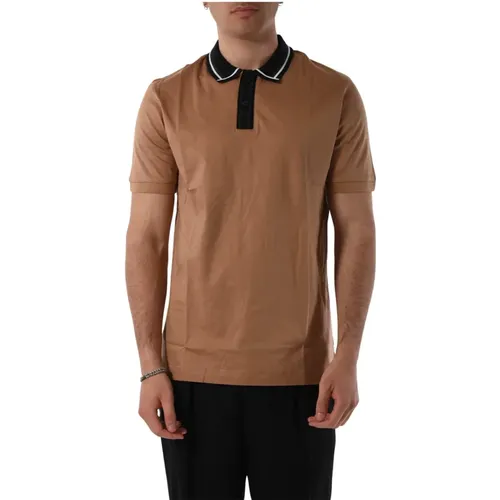 Striped Cotton Polo Shirt Slim Fit , male, Sizes: M - Hugo Boss - Modalova