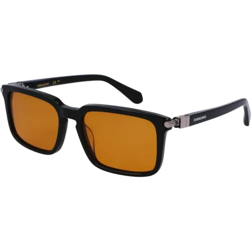 And Orange Sunglasses , male, Sizes: 56 MM - Salvatore Ferragamo - Modalova