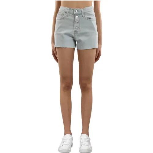 Denim High-Waisted Shorts with Distressed Effect , female, Sizes: W27, W29 - Calvin Klein - Modalova