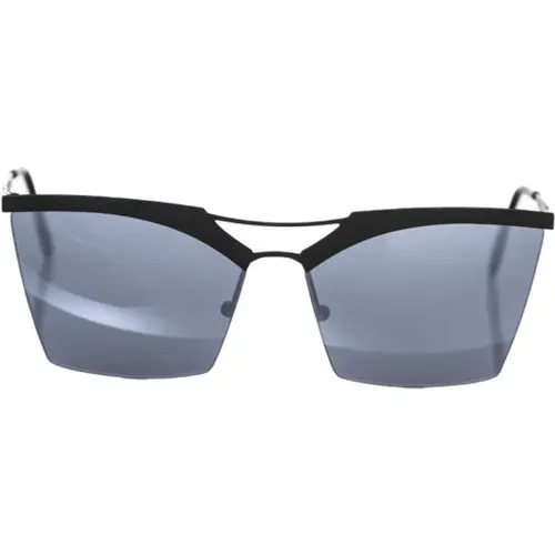 Clubmaster Sonnenbrille Schwarz Grau Verlauf , Damen, Größe: ONE Size - Frankie Morello - Modalova