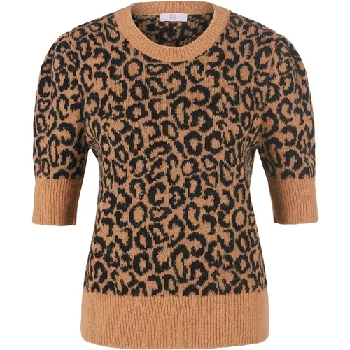 Animal Print Kurzarm Pullover , Damen, Größe: S - RIANI - Modalova