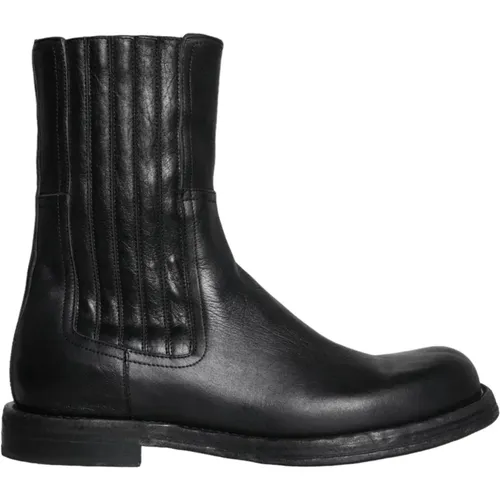 Leather Mid-Calf Boots , male, Sizes: 8 UK - Dolce & Gabbana - Modalova