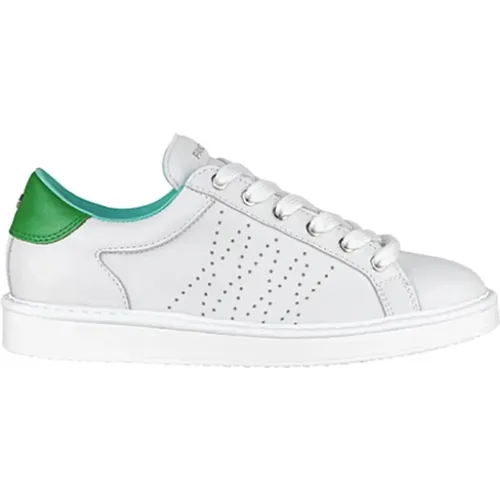 Weiße/Grüne Herrenschuhe aus Leder - Panchic - Modalova