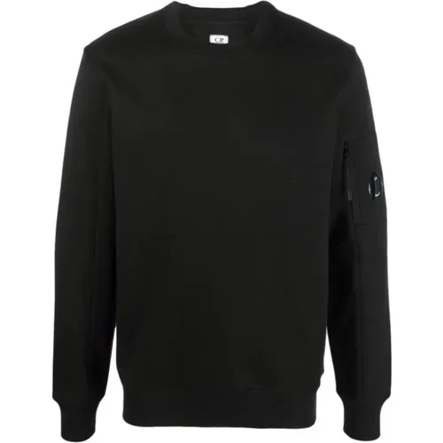 Diagonal hochgezogenes Fleece-Sweatshirt , Herren, Größe: M - C.P. Company - Modalova