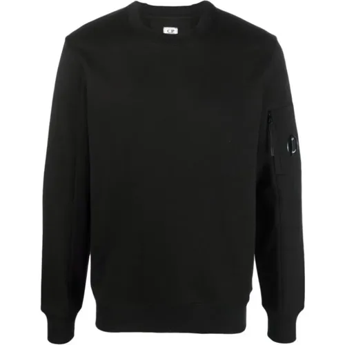 Diagonal hochgezogenes Fleece-Sweatshirt , Herren, Größe: S - C.P. Company - Modalova