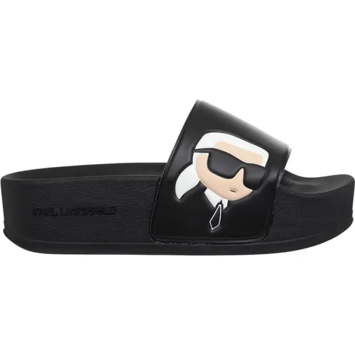 Maxi Slides Einfarbig Ohne Verschluss Sandalen , Damen, Größe: 38 EU - Karl Lagerfeld - Modalova