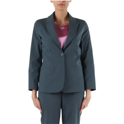 Stretch cotton single-breasted jacket , female, Sizes: XS, S, L - NIU - Modalova