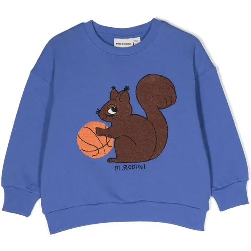 Blauer Eichhörnchen Pullover Bio-Baumwolle - Mini Rodini - Modalova