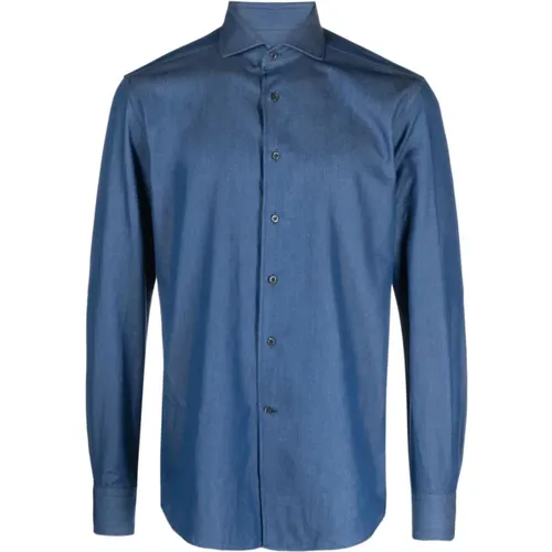 Cotton Flannel Shirt, 100% Cotton, Size 40 , male, Sizes: 4XL - Corneliani - Modalova