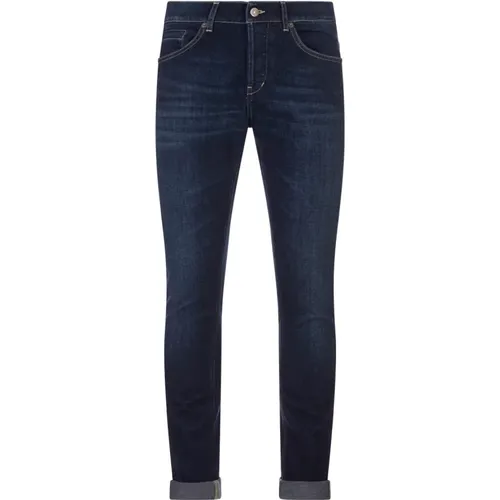 Blaue Skinny Jeans Niedrige Taille , Herren, Größe: W35 - Dondup - Modalova