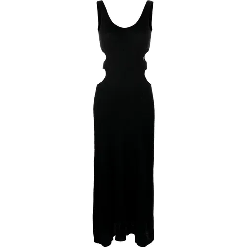 Linen Blend Silk Long Dress , female, Sizes: M - Chloé - Modalova