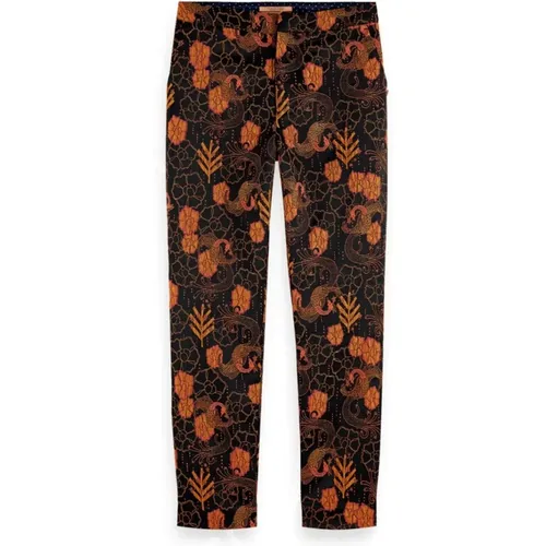 Slim-Fit Printed Pants , female, Sizes: W26 - Scotch & Soda - Modalova