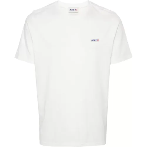 Weiße Baumwoll-Jersey-Rundhals-T-Shirt - Autry - Modalova